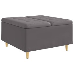 Pouf de rangement avec coussin Gris 80 x 80 x 45 cm Simili cuir 617738617738