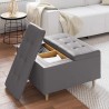 Pouf de rangement avec coussin Gris 80 x 80 x 45 cm Simili cuir 617738617738