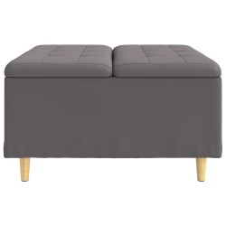 Pouf de rangement avec coussin Gris 80 x 80 x 45 cm Simili cuir 617738617738