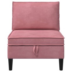 Canapé moyen avec rangement Rose Velours 617740617740