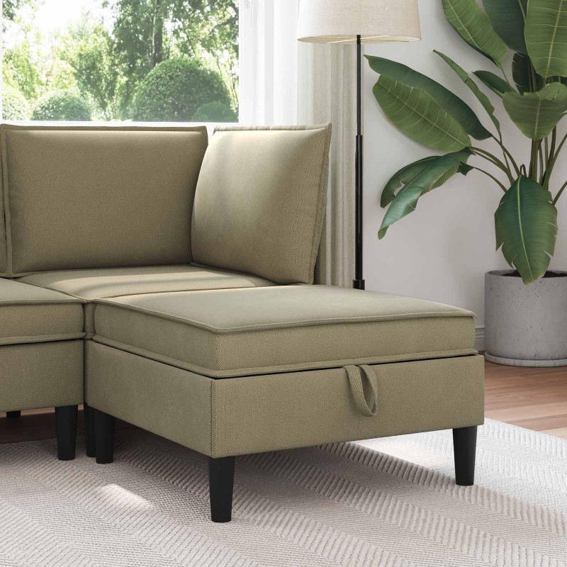 Pouf avec Rangement Kaki Velours 617747617747