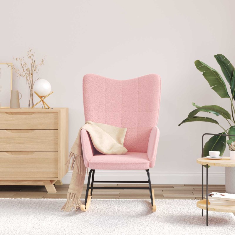 Chaise à bascule Rose Tissu Sherpa 617750617750