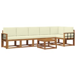 Ensemble de canapés d'extérieur 7 pcs Naturel et Crème 617755617755