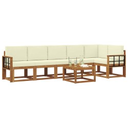 Ensemble de canapés d'extérieur 7 pcs Naturel et Crème 617755617755