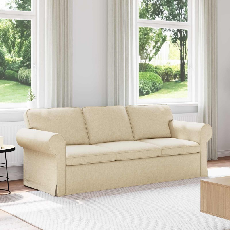 Canapé Crème 215 x 82 x 80 cm tissu 617761617761