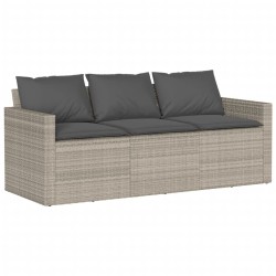 Salon de jardin 6 pcs avec coussins gris clair résine tressée 617763617763