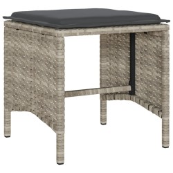 Salon de jardin 6 pcs avec coussins gris clair résine tressée 617763617763