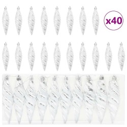Boule en forme de spirale de Noël 40 pcs Argent Plastique 617775617775