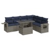 Salon de jardin avec coussins 7 pcs gris résine tressée 617776617776