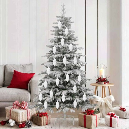 Boule de Pomme de Pin de Noël 40 pcs Blanc Plastique 617783617783