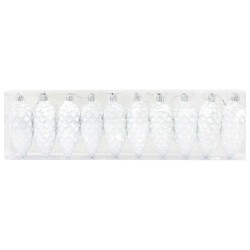 Boule de Pomme de Pin de Noël 40 pcs Blanc Plastique 617783617783