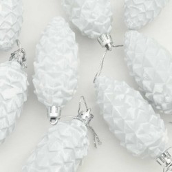 Boule de Pomme de Pin de Noël 40 pcs Blanc Plastique 617783617783
