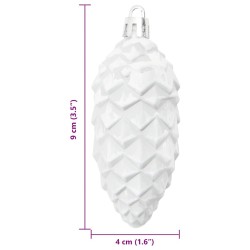 Boule de Pomme de Pin de Noël 40 pcs Blanc Plastique 617783617783