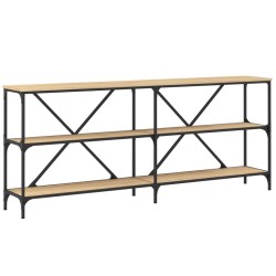 Table console chêne sonoma 180x30x75cm bois d'ingénierie et fer 617787617787