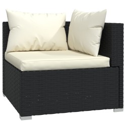 Salon de jardin 5 pcs avec coussins Résine tressée Noir 617788617788