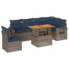 Salon de jardin avec coussins 7 pcs gris résine tressée 617790617790