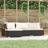 Salon de jardin 4 pcs avec coussins Noir Résine tressée 617797617797
