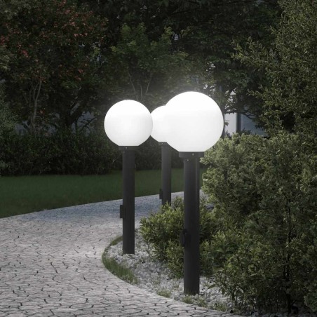 Bornes lumineuses avec sortie lot de 3 80 cm noir IP44 617799617799