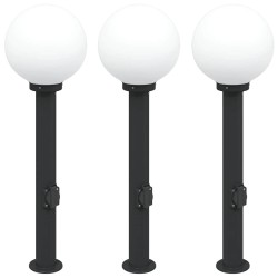 Bornes lumineuses avec sortie lot de 3 80 cm noir IP44 617799617799