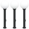 Bornes lumineuses avec sortie lot de 3 80 cm noir IP44 617799617799