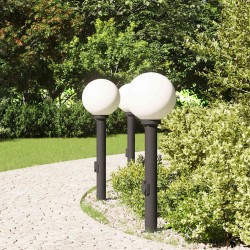 Bornes lumineuses avec sortie lot de 3 80 cm noir IP44 617799617799