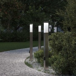 Bornes lumineuses avec sortie lot de 3 80 cm acier inoxydable IP44 617800617800