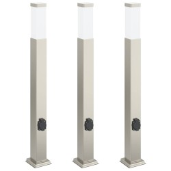 Bornes lumineuses avec sortie lot de 3 80 cm acier inoxydable IP44 617800617800