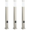 Bornes lumineuses avec sortie lot de 3 80 cm acier inoxydable IP44 617800617800