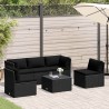 Salon de jardin 4 pcs avec coussins Résine tressée Noir 617804617804