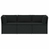 Salon de jardin 4 pcs avec coussins Résine tressée Noir 617804617804