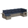 Salon de jardin avec coussins 7 pcs gris résine tressée 617816617816