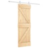Porte coulissante Naturel et Blanc 70 x 210 cm 617822617822