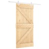 Porte coulissante Naturel et Blanc 90 x 210 cm 617825617825