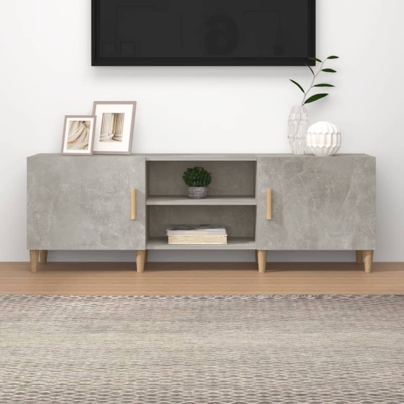 Meuble TV Gris béton 150x30x50 cm Bois d'ingénierie 617842617842