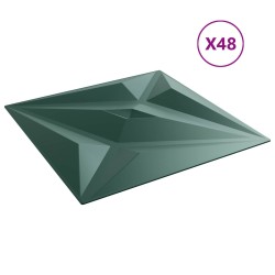 Panneaux muraux Étoile 48 pcs Vert Étoile 50 x 50 cm Mousse XPS 617864617864