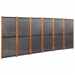 Cloison de séparation 6 panneaux Noir 420x180 cm 617879617879