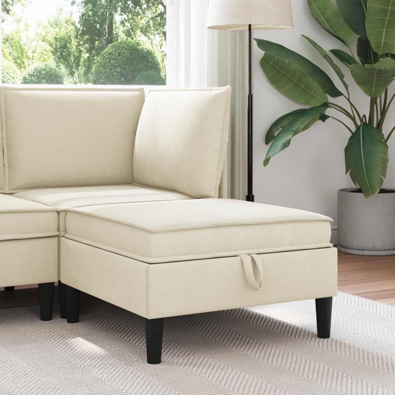 Pouf avec Rangement Crème Velours 617880617880