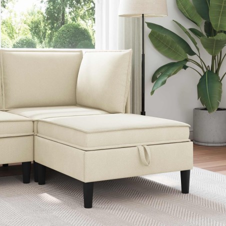 Pouf avec Rangement Crème Velours 617880617880