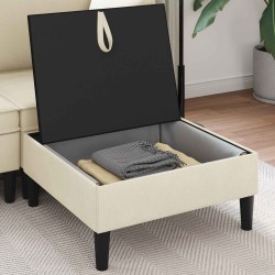 Pouf avec Rangement Crème Velours 617880617880
