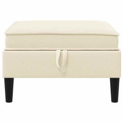 Pouf avec Rangement Crème Velours 617880617880