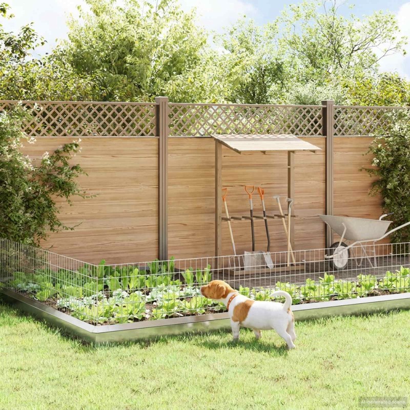 Clôture de jardin avec piquets 24 pcs 95 x 50 cm Mesh Argenté 617882617882