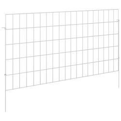 Clôture de jardin avec piquets 24 pcs 95 x 50 cm Mesh Argenté 617882617882