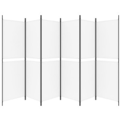 Cloison de séparation 6 panneaux Blanc 300x180 cm Tissu 617888617888