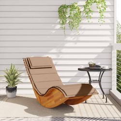 Chaise longue à bascule avec coussin en bois d'acacia massif 617892617892