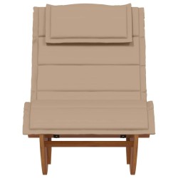 Chaise longue à bascule avec coussin en bois d'acacia massif 617892617892