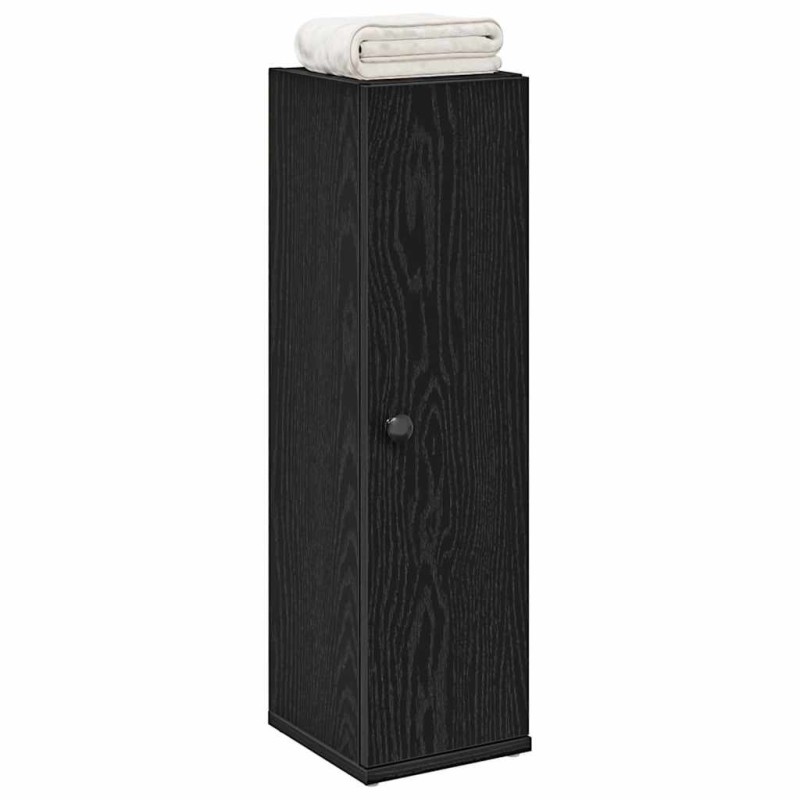 Meuble de salle de bain avec porte-rouleau noir 20,5x22x72 cm 617913617913