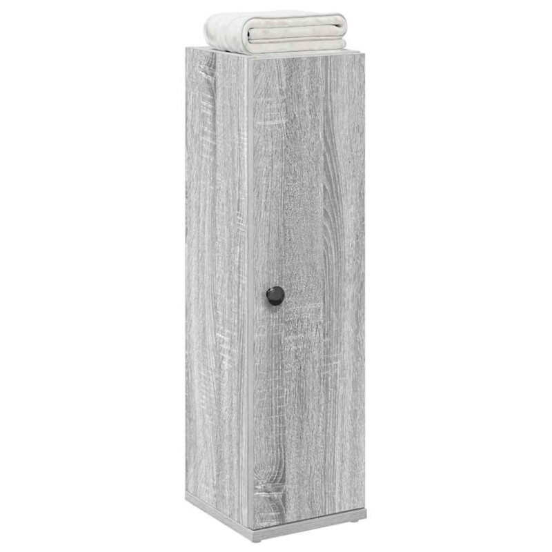 Meuble de salle de bain avec porte-rouleau sonoma gris 617914617914