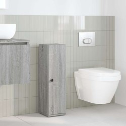 Meuble de salle de bain avec porte-rouleau sonoma gris 617914617914