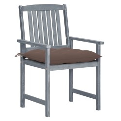 Chaises de jardin et coussins lot de 8 Bois acacia solide Gris 617919617919