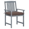 Chaises de jardin et coussins lot de 8 Bois acacia solide Gris 617919617919